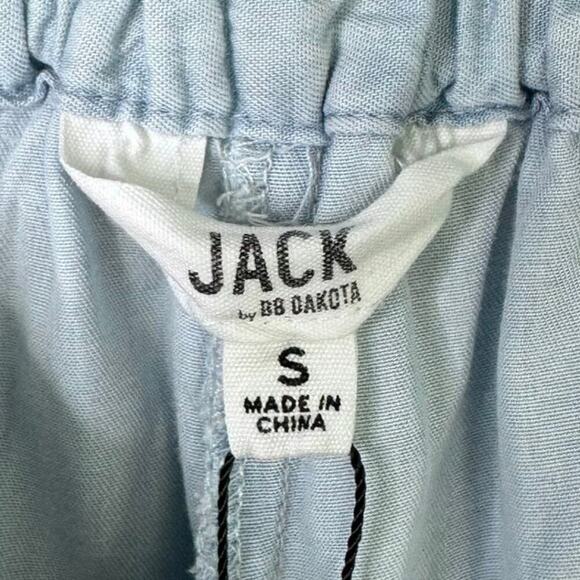 Jack by BB Dakota Tie Front Elastic Waist Pleated Chambray Pull On Shorts Size S - Picture 5 of 12